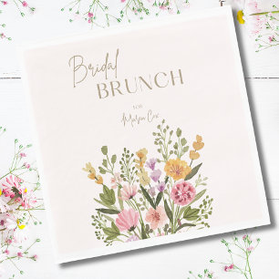 Whimsical Watercolor Bouquet Bridal Shower Brunch  Napkin