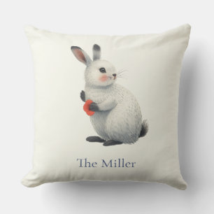 Whimsical Watercolor Bunny Easter Cushion
