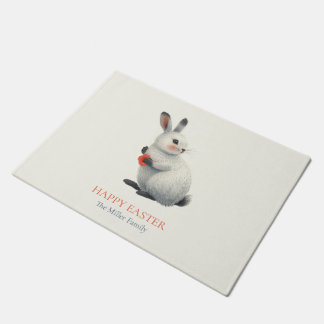 Whimsical Watercolor Bunny Meadow Easter Doormat