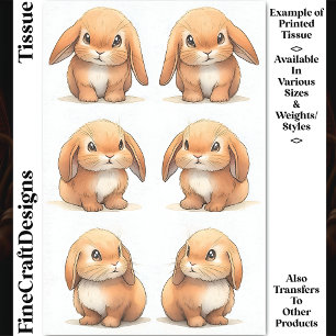 Whimsical Watercolor Bunny Pairs DC4 Decoupage Tissue Paper
