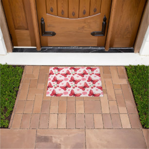 Whimsical Watercolor Butterfly and Cherry Pattern Doormat