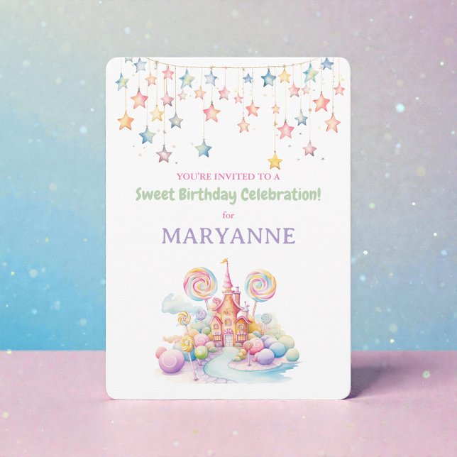 Whimsical Watercolor Candy Birthday Invitation (Creator Uploaded)