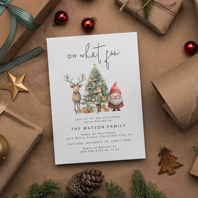 Whimsical Watercolor Christmas Party Invitation (Creator Uploaded)