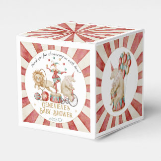 Whimsical Watercolor Circus Carnival Baby Shower Favour Box