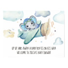 Whimsical Watercolor Elephant Aeroplane Baby Showe