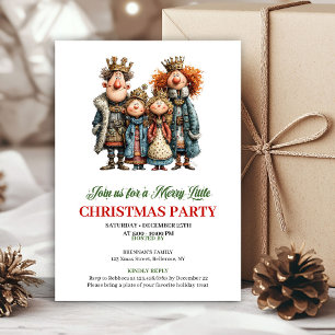 Whimsical Watercolor Family Festive Party Invite