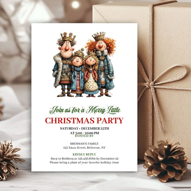 Whimsical Watercolor Family Festive Party Invite (Whimsical Watercolor Family Festive Party Invite)