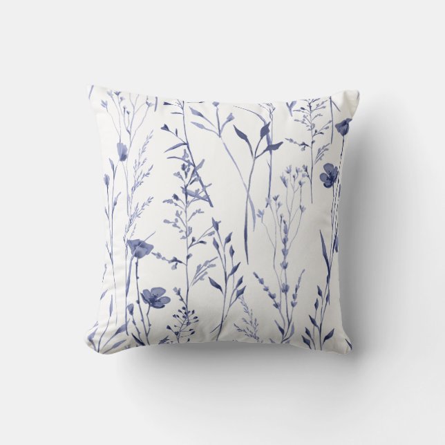 Whimsical Watercolor Flora Cushion (Front)