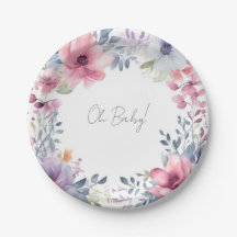 Whimsical Watercolor Floral Baby Shower Oh Baby