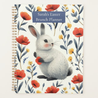 Whimsical Watercolor Floral Bunny Easter Brunch Planner