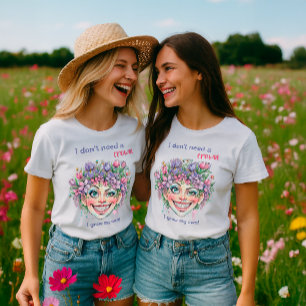 Whimsical Watercolor Floral Hair Funny Quote T-Shirt