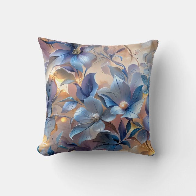 Whimsical Watercolor Floral Pattern Cushion (Front)