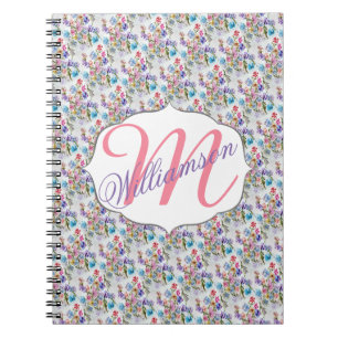 WHIMSICAL WATERCOLOR FLORAL PATTERN NOTEBOOK