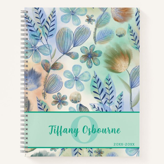 Whimsical Watercolor Florals Notebook (Front)