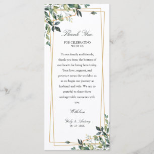 Whimsical Watercolor Foliage Thanks Table Card