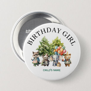 Whimsical Watercolor Forest Birthday 7.5 Cm Round Badge