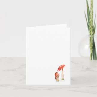 Whimsical Watercolor Forest Mushrooms Card