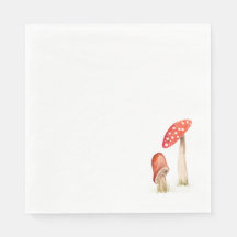 Whimsical Watercolor Forest Mushrooms