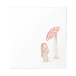 Whimsical Watercolor Forest Mushrooms Notepad