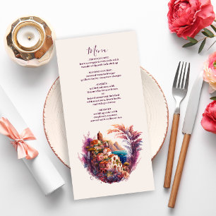 Whimsical Watercolor Italian Desitnation Wedding M Menu