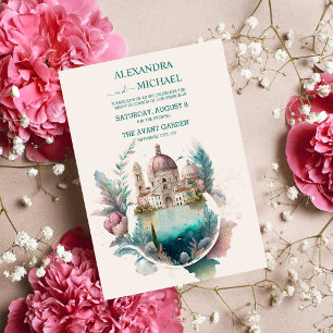 Whimsical Watercolor Italian Destination Invitation