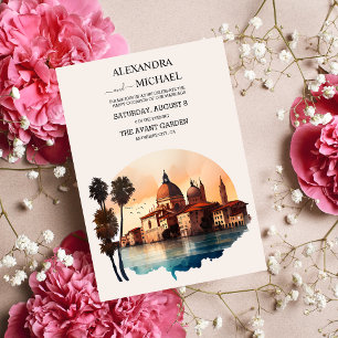 Whimsical Watercolor Italian Destination Invitation