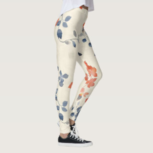 Whimsical Watercolor Japanese Floral Leggings