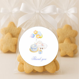 Whimsical Watercolor Lamb Birthday Stickers 