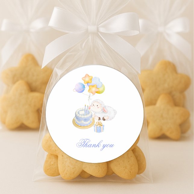 Whimsical Watercolor Lamb Birthday Stickers  (Creator Uploaded)