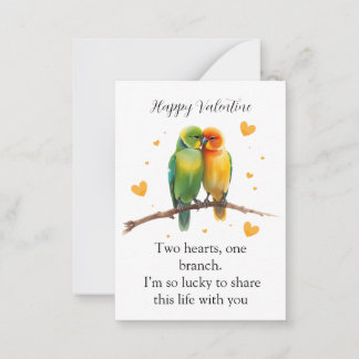 Whimsical Watercolor Lovebirds   Card