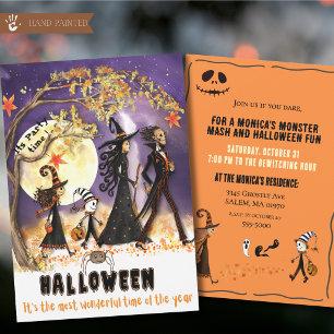Whimsical Watercolor Monster Parade Halloween Invitation