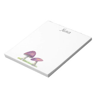 Whimsical Watercolor Mushroom Notepad