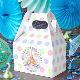 Whimsical Watercolor Pastel Candyland Birthday Favour Box