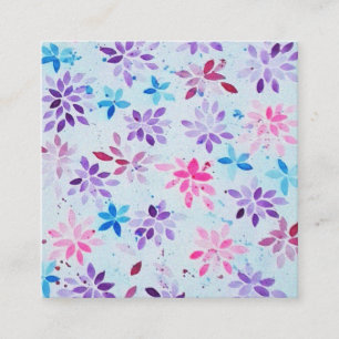 Whimsical Watercolor Purple & Pink Floral Enclosure Card