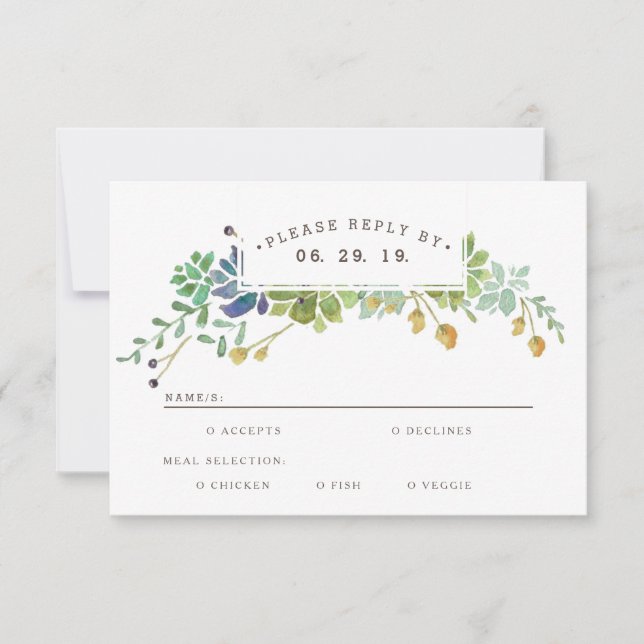 Whimsical Watercolor RSVP (Front)