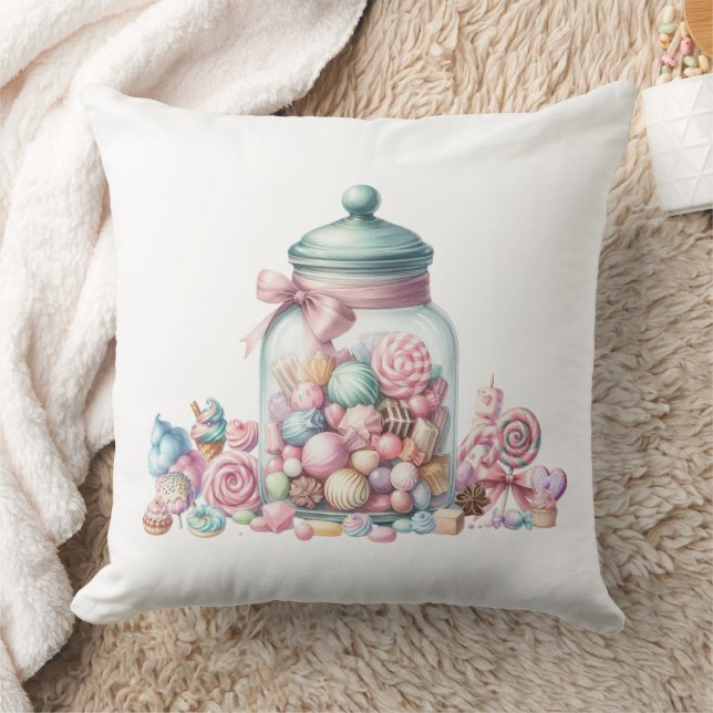 Whimsical Watercolor Sweet Candy Cushion (Blanket)