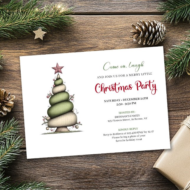 Whimsical watercolor tree Christmas party invite (Whimsical watercolor tree Christmas party invite

)