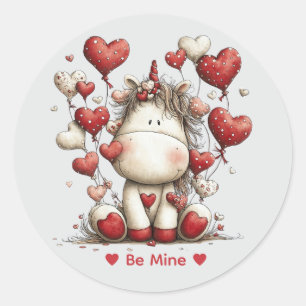 Whimsical Watercolor Unicorn Love Sticker
