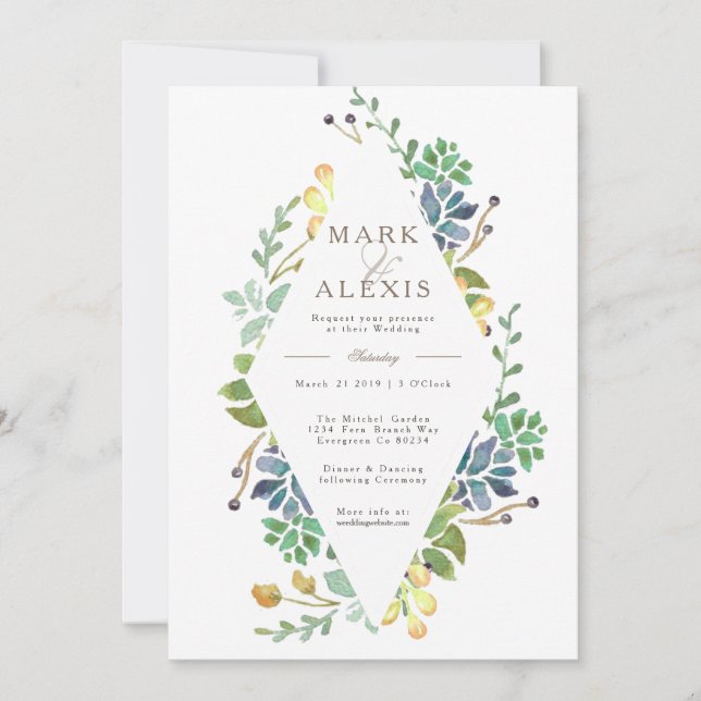 Whimsical Watercolor | Wedding Invite (Front)