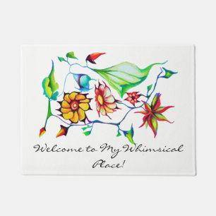 Whimsical Watercolor Welcome – Exotic Floral Art Doormat
