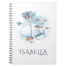 Whimsical Watercolor Whale and Fishes Personalised