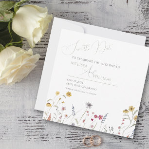 Whimsical Watercolor Wildflower Save The Date