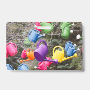 Whimsical Watering Cans ID Badge