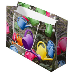 Whimsical Watering Cans Large Gift Bag