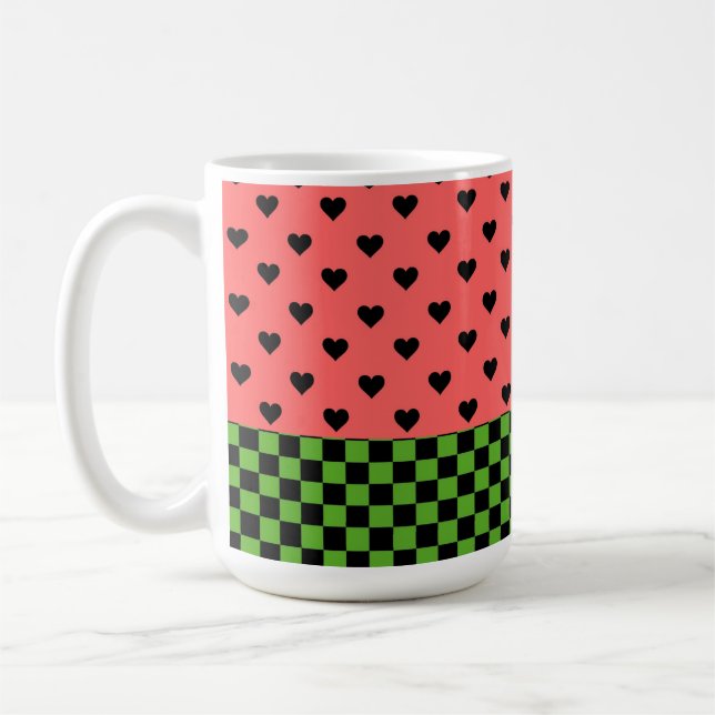 Whimsical Watermelon Colours Patterned  Coffee Mug (Left)