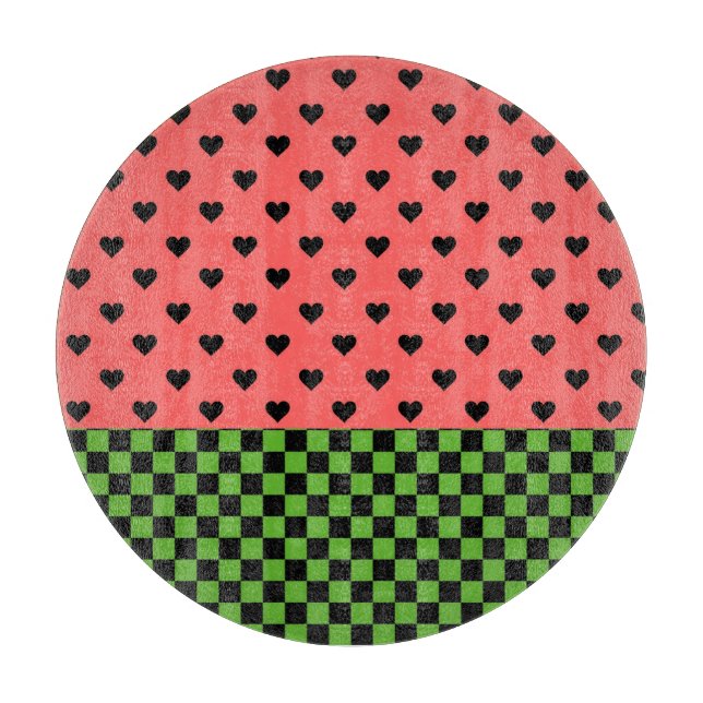 Whimsical Watermelon Colours Patterned  Cutting Board (Front)