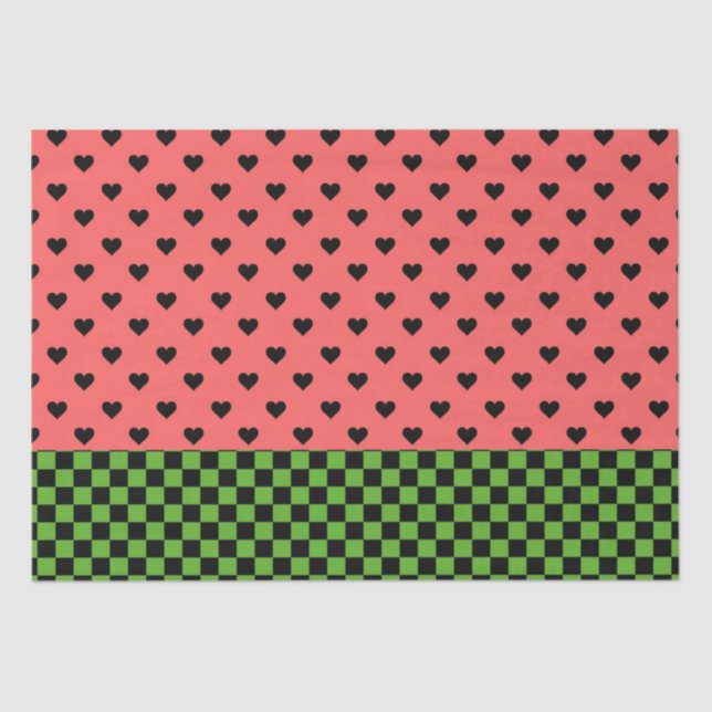 Whimsical Watermelon Colours Patterned  Tissue Paper (Front)