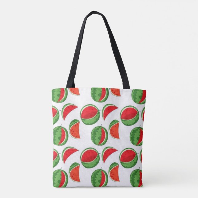 Whimsical Watermelon Pattern Tote Bag (Back)