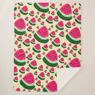 Whimsical Watermelons Cute Summer Fruit Pattern  Sherpa Blanket