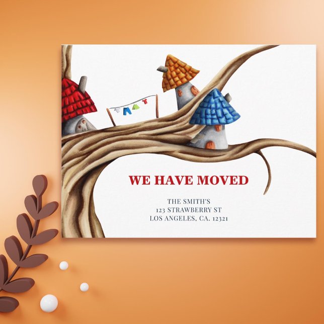 Whimsical We Have Moved Housewarming Moving Announcement Postcard (Creator Uploaded)